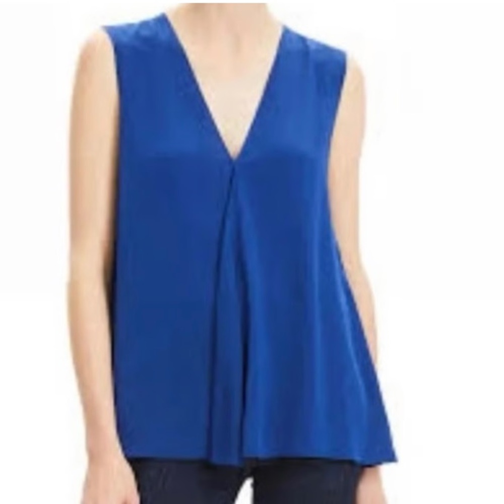 Theory Silk A Line
Sapphire Blue V-Neck Blouse